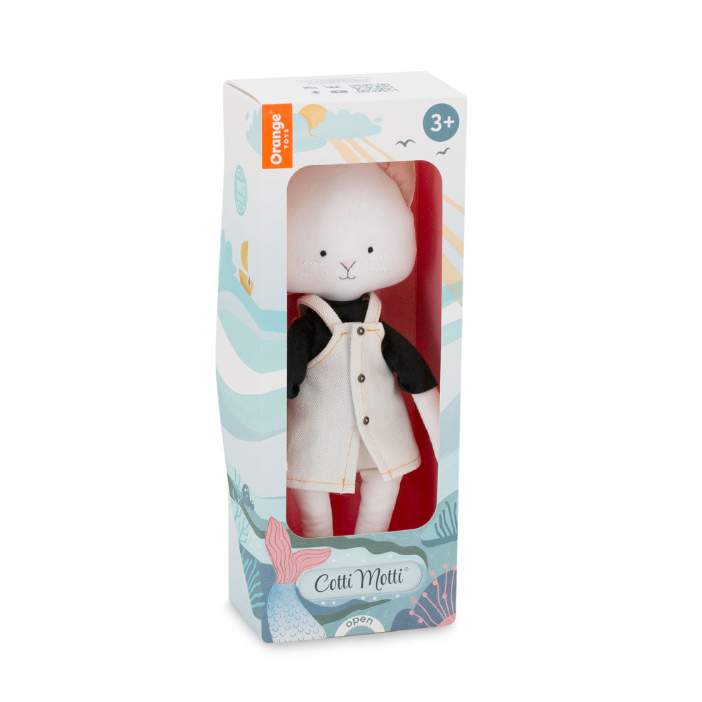 Plush toys, Christy the cat: white denim sundress (mermaid edition)