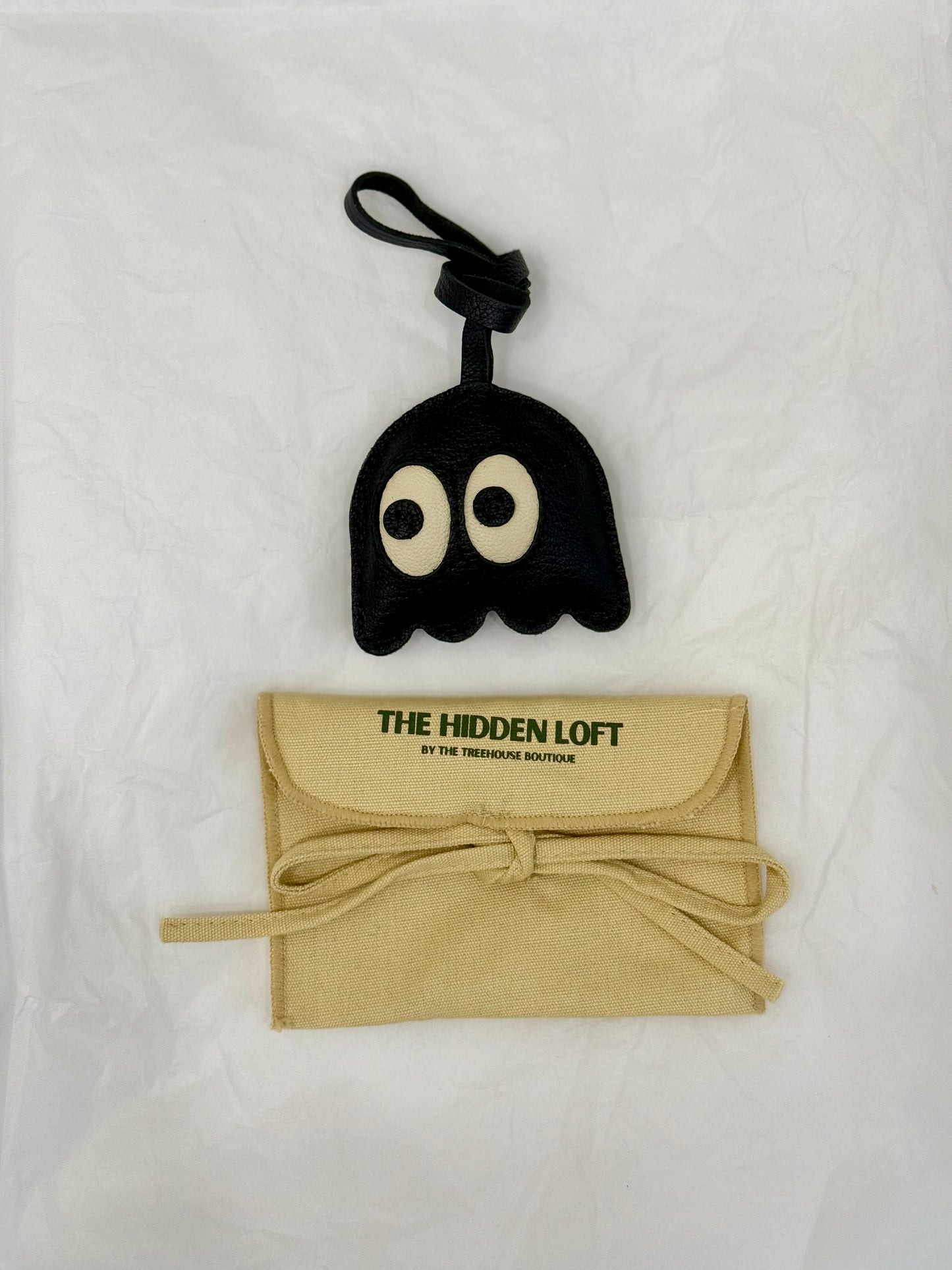 Ghost leather bag charm