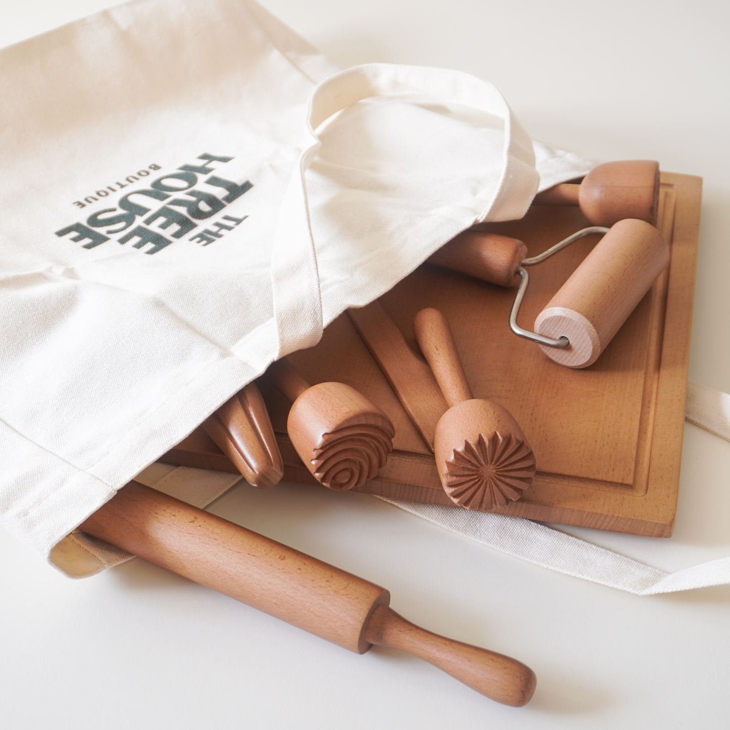 مجموعة أدوات الطين الخشبية