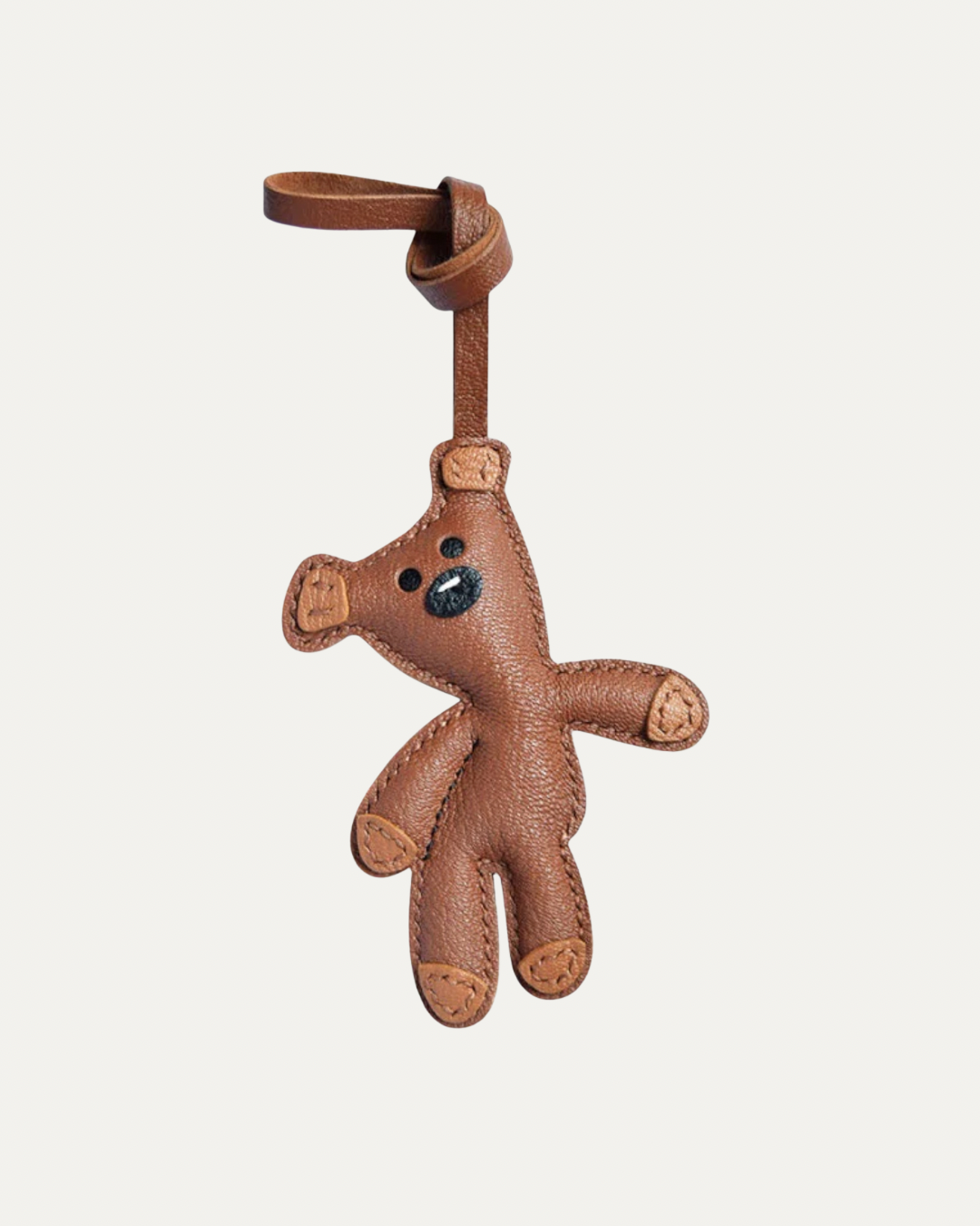 Teddy bear leather bag charm